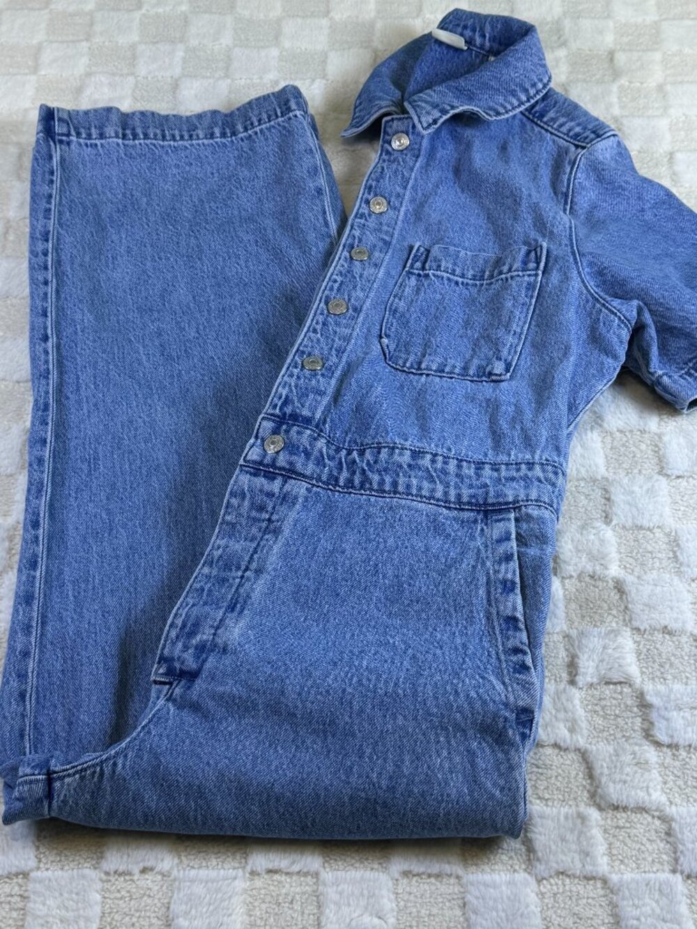 Levis Short Sleeve Boilersuit Denim Jumpsuit Light Wash Utility Romper Women S